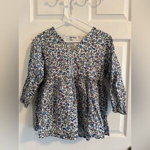 Grace Holiday Floral Top - Blue and Purple
